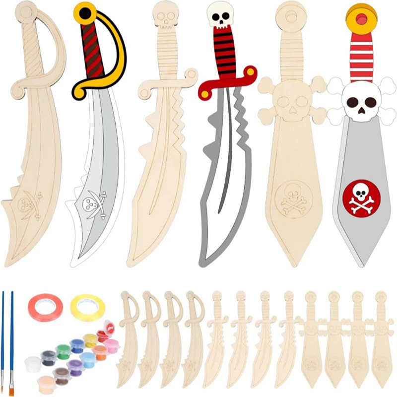 Wooden DIY Drawing Pirate Wood - Cosplay Prop Painting recension och pris