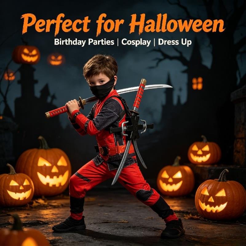 Halloween 1: 1 Ninja Set Child - Cosplay Prop Knife recension och pris